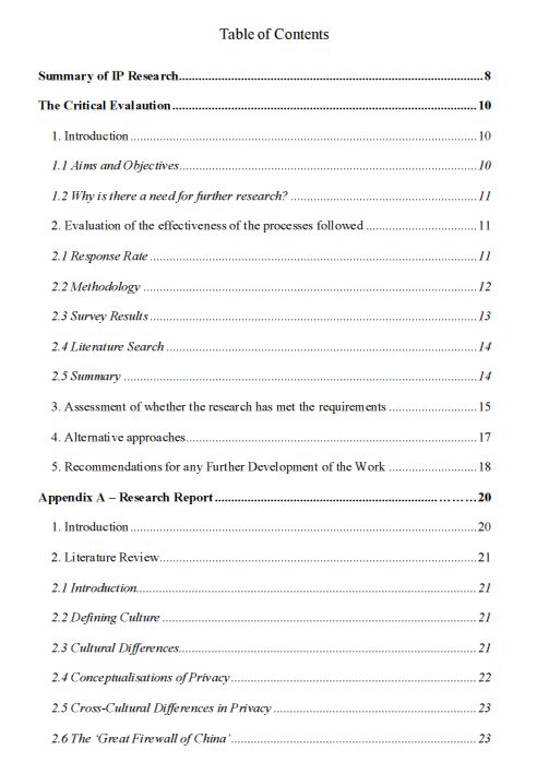 Dissertation structure