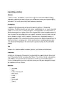 Separation of a mixture lab report